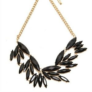Gold and Black Stone Fashion Peacock Necklace
